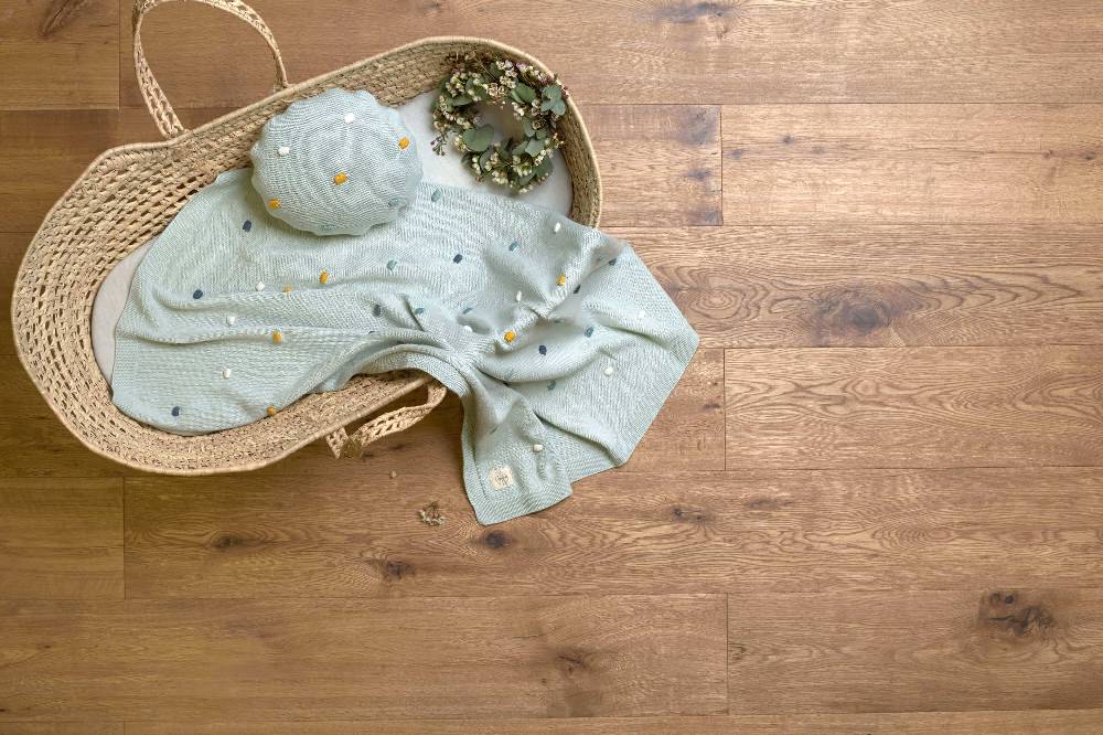Lässig Babydecke - Bio Baumwolle, Dots, Light Mint Begrenzte Freigabe