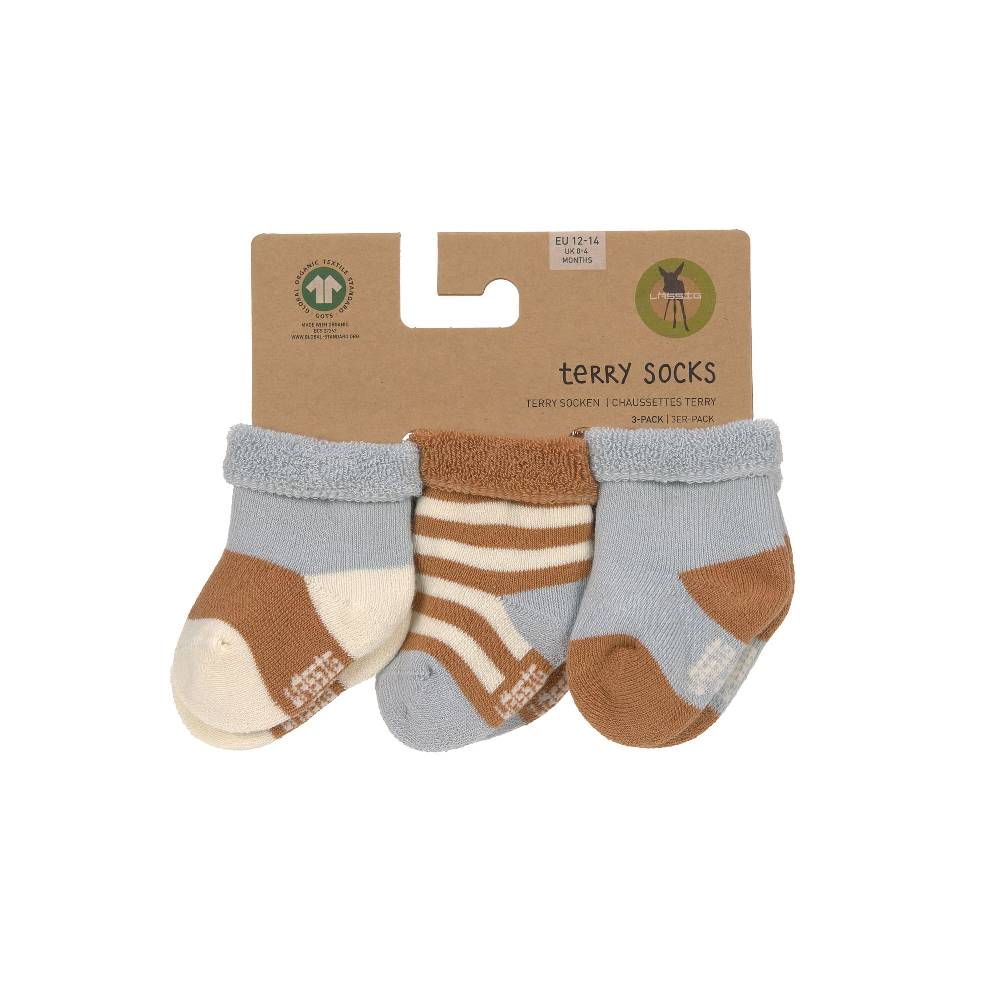 Lässig Frottee Socken Kinder (3er Set), Hellblau Karamell Letzte 3 Tage