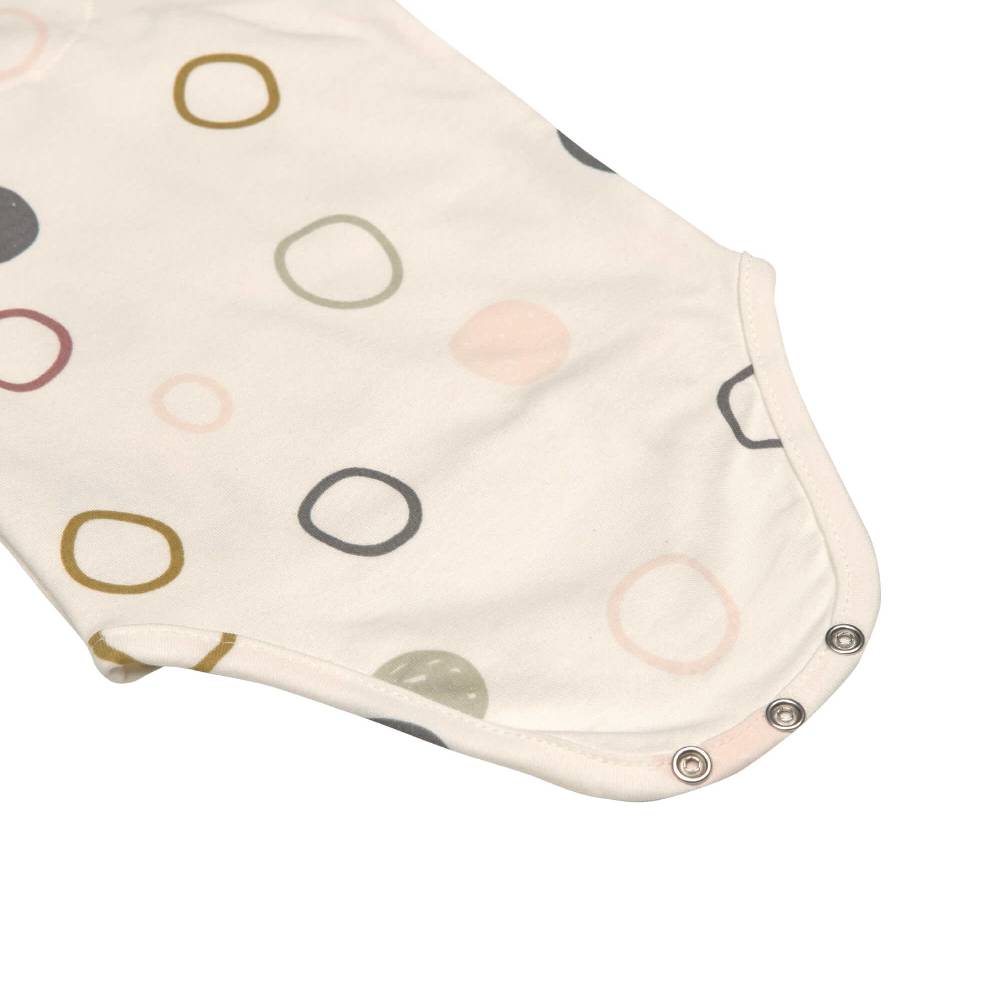 Lässig Baby Wickelbody langarm - Bio Baumwolle, Kreise, Beige 50% Rabatt mit kostenlosem Versand