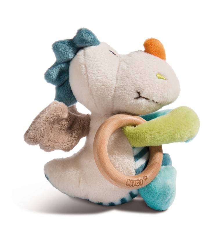 NICI Greifling Drache Dragilu mit Holzring und Glocke Neueste Stile
