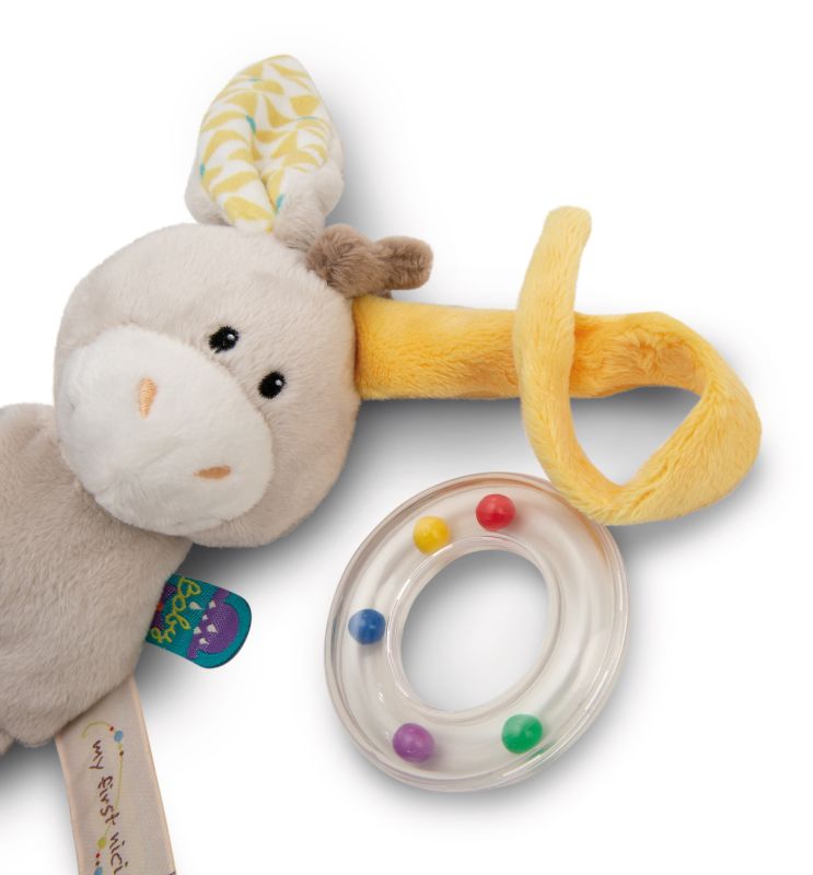 NICI Kuscheltier Esel Muli mit Ringrassel Fabrikpreis
