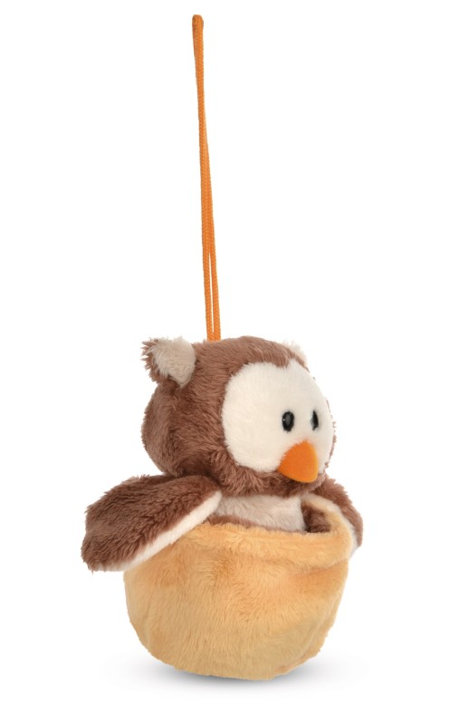 NICI Wendekuscheltier Eule Oscar gelb mit Loop NICI GREEN Lagerräumung
