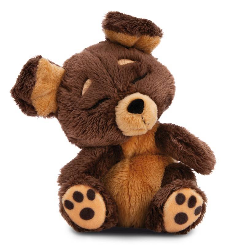 NICI Kuscheltier Sleeping Pets brauner Hund 12cm im grünen Körbchen NICI GREEN Saisonschlussverkauf
