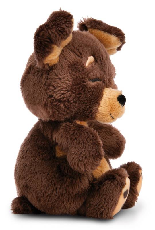NICI Kuscheltier Sleeping Pets brauner Hund 12cm im grünen Körbchen NICI GREEN Saisonschlussverkauf