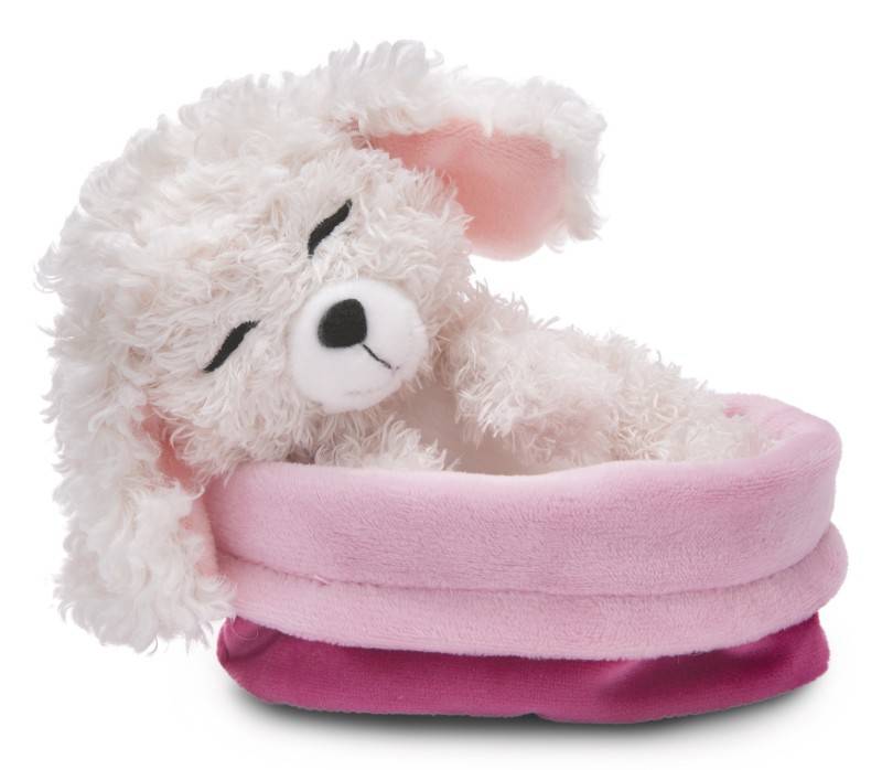 NICI Kuscheltier Sleeping Pets weißer Pudel 12cm im Körbchen NICI GREEN Black Friday