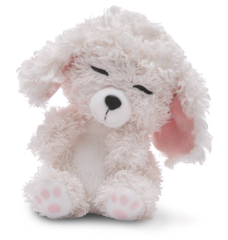 NICI Kuscheltier Sleeping Pets weißer Pudel 12cm im Körbchen NICI GREEN Black Friday