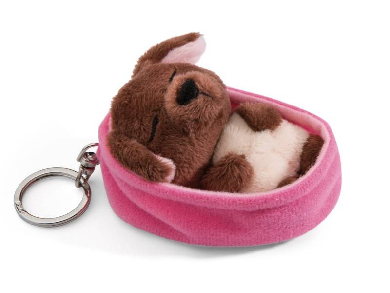 NICI Schlüsselanhänger Sleeping Pets Hund braun Lagerräumung