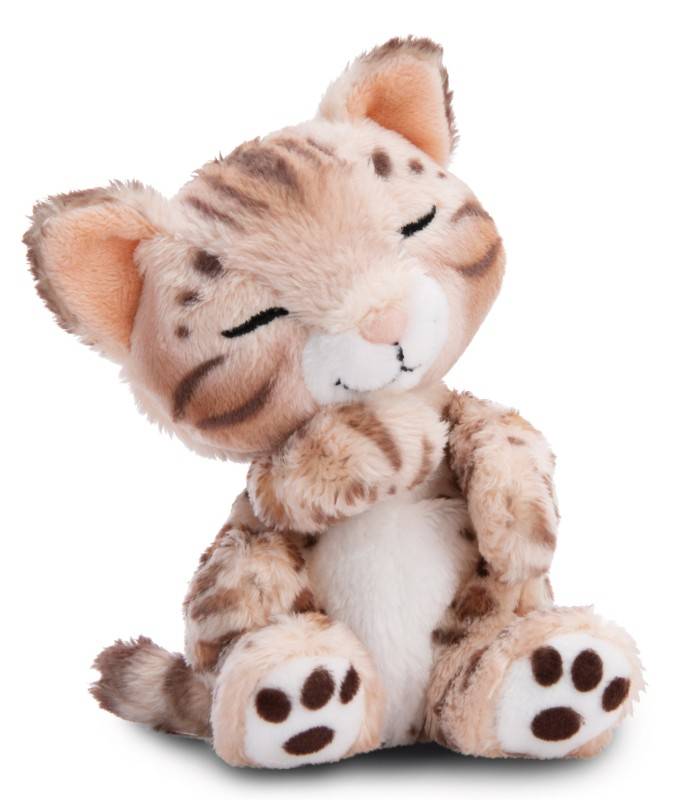 NICI Kuscheltier Sleeping Pets Bengal Katze 12cm im hellgrünen Körbchen NICI GREEN Letzter Tag
