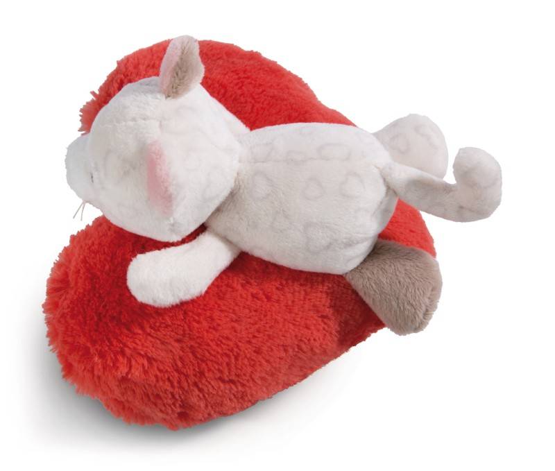 NICI Kuscheltier Love Katze auf Herz liegend NICI GREEN Sonderangebot der Fabrik