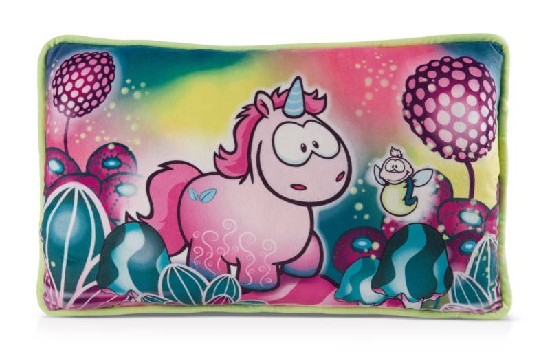NICI Rechteckiges Kissen Einhorn Midnight Floral NICI GREEN Begrenzte Freigabe