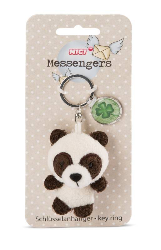 NICI Schlüsselanhänger Panda mit Anhänger 'Kleeblatt' zollfrei