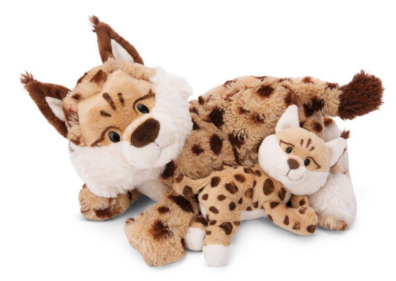 NICI Liegendes Kuscheltier Luchs Mutter & Kind NICI GREEN Schlussverkauf