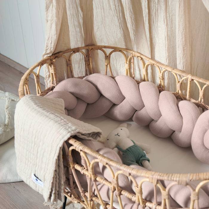 Nordic Coast Company Bettschlange geflochten Rosa Strick - Blush Muttertagsangebot