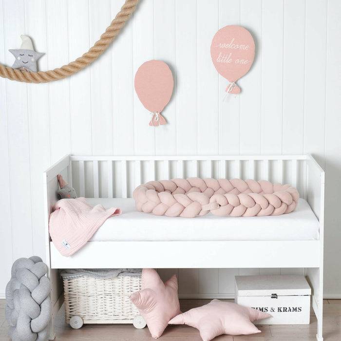 Nordic Coast Company Bettschlange geflochten Rosa Strick - Blush Muttertagsangebot