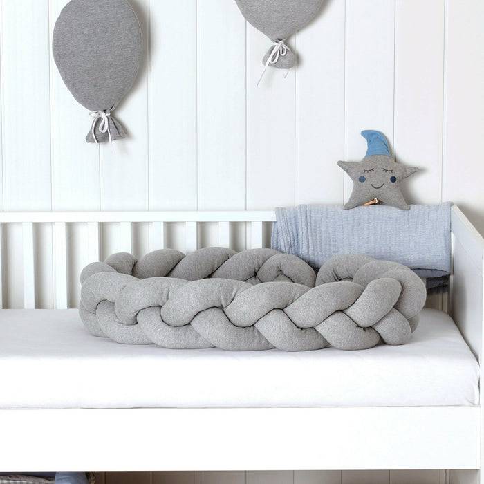 Nordic Coast Company Bettschlange geflochten Grau Jersey Zeitlich begrenztes Angebot