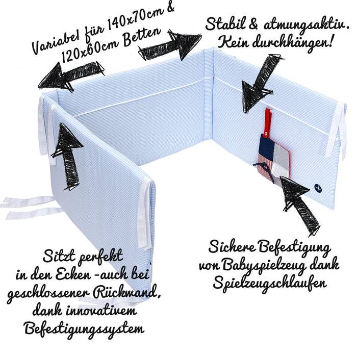 Nordic Coast Company Baby Bettnestchen Blau Letzte 2 Tage