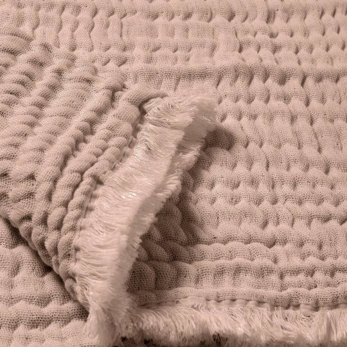 Nordic Coast Company Musselin Fransendecke Altrosa Exklusive Angebote