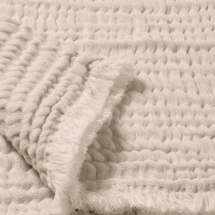 Nordic Coast Company Musselin Fransendecke Beige Blitzangebot