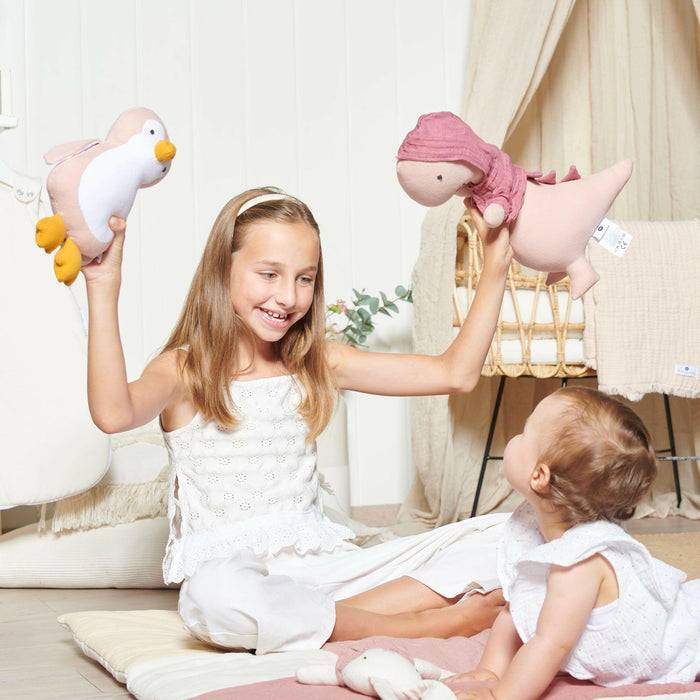 Nordic Coast Company Spieluhr Baby Pinguin Rosa Letzter Tag