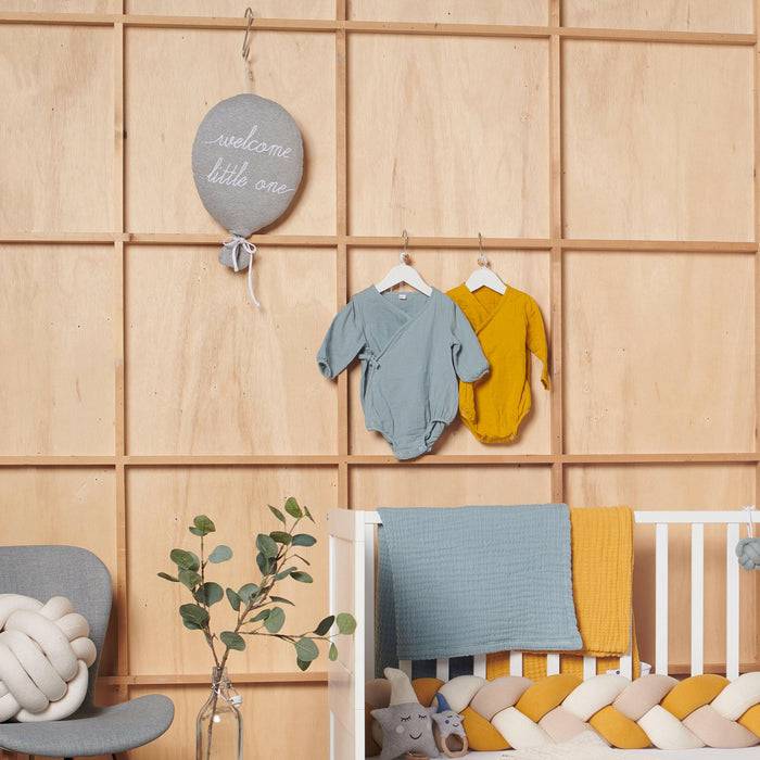 Nordic Coast Company Ballon-Kissen "Welcome Little One" Grau Begrenzt auf 3 Tage