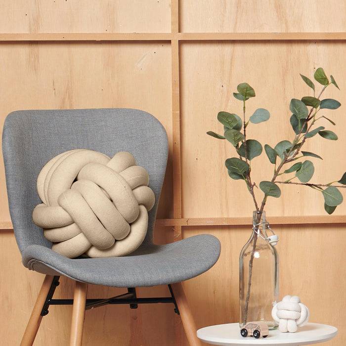 Nordic Coast Company Knotenkissen Strick Beige Rabatte dieses Monats