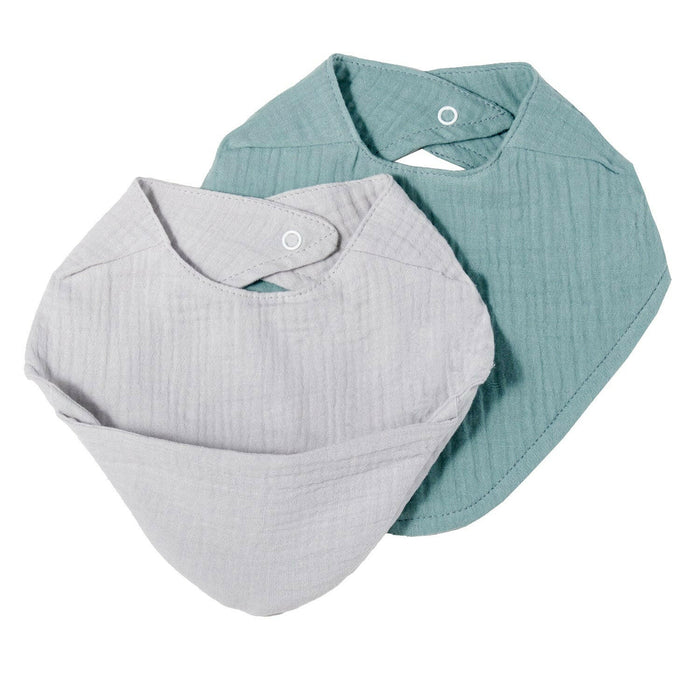 Nordic Coast Company Musselin Lätzchen-Set Grau & Mint Heißer Verkauf