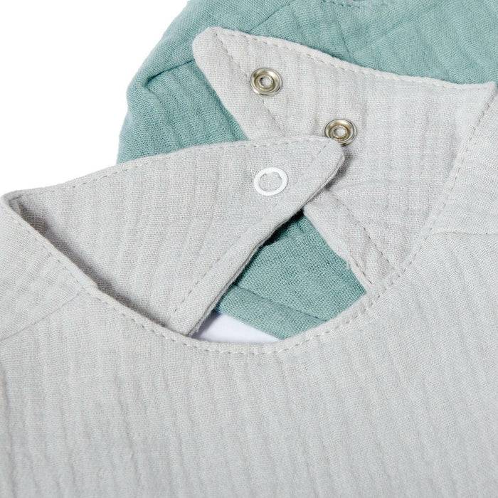 Nordic Coast Company Musselin Lätzchen-Set Grau & Mint Heißer Verkauf