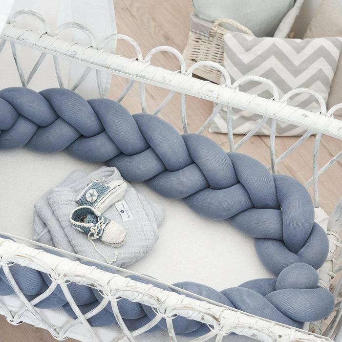 Nordic Coast Company Bettschlange geflochten Blau Strick schmal Zeitlich begrenztes Angebot