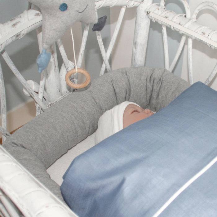 Nordic Coast Company Babybettwäsche Blau Grau Nur noch ein Tag übrig