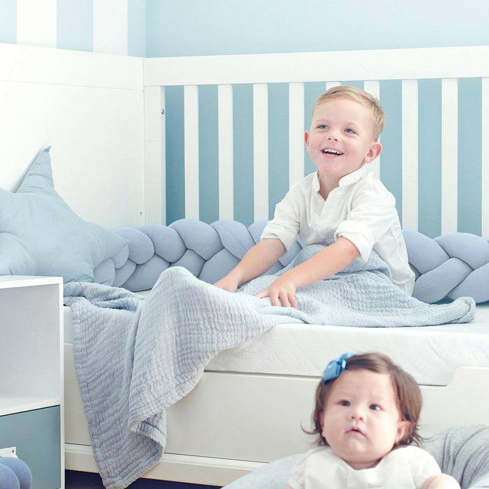 Nordic Coast Company Bettschlange geflochten Hellblau Jersey Schlussverkauf