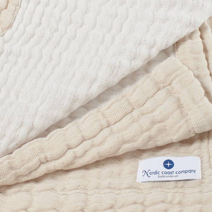 Nordic Coast Company Musselin Decke Natur Weiß Schlussverkauf