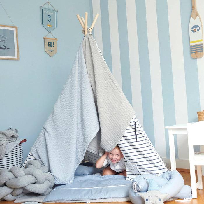 Nordic Coast Company Musselin Decke Grau Large Günstiger Verkauf