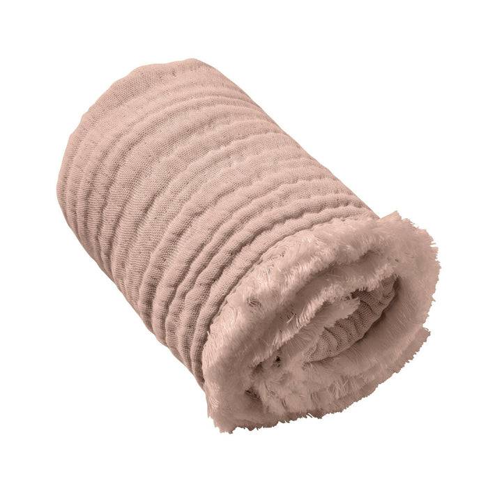 Nordic Coast Company Musselin Fransendecke Altrosa Rabatt