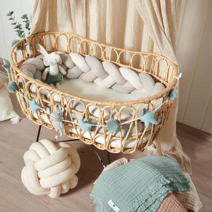 Nordic Coast Company Bettschlange geflochten Trio Beige Sand Natur Auslauf