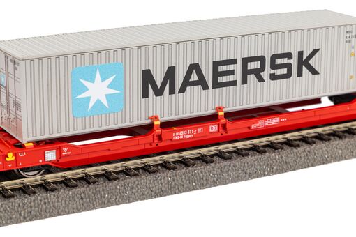 Piko Taschenwagen T3000e mit 1 PNO Trailer und 1 40' Container Maersk Artikelnummer: 24619 Black Friday Preise