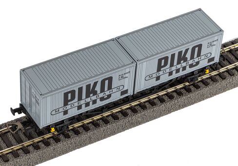 Piko Containertragwagen DR IV 2 x 20' Container "VEB PIKO" Artikelnummer: 27709 Schlussverkauf