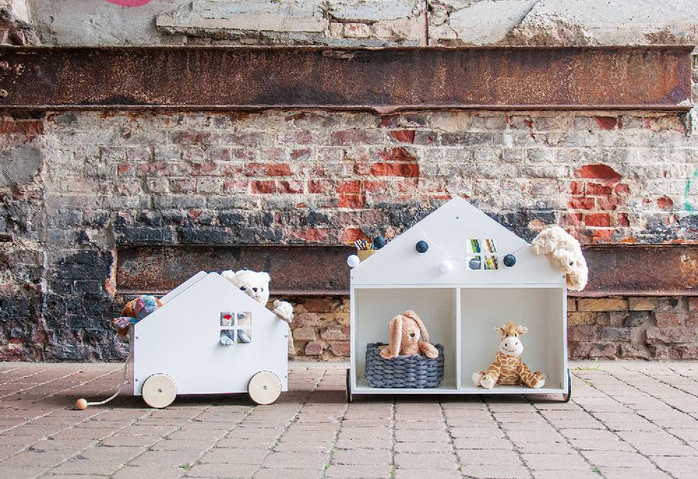Pinolino Kinderbücherregal mit Rollen 'Hus', weiß Jubiläumsangebot