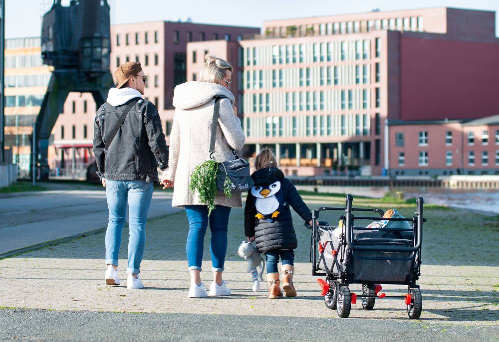 Pinolino Klappbollerwagen 'AddPlus' mit Bremse, grau meliert Exklusive Angebote