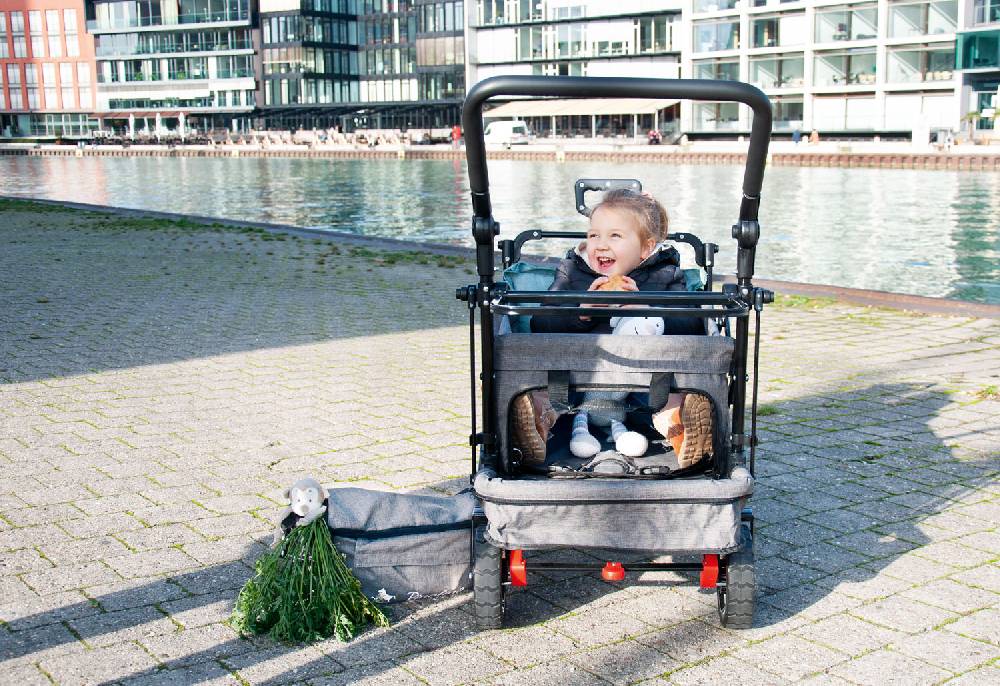 Pinolino Klappbollerwagen 'AddPlus' mit Bremse, grau meliert Exklusive Angebote