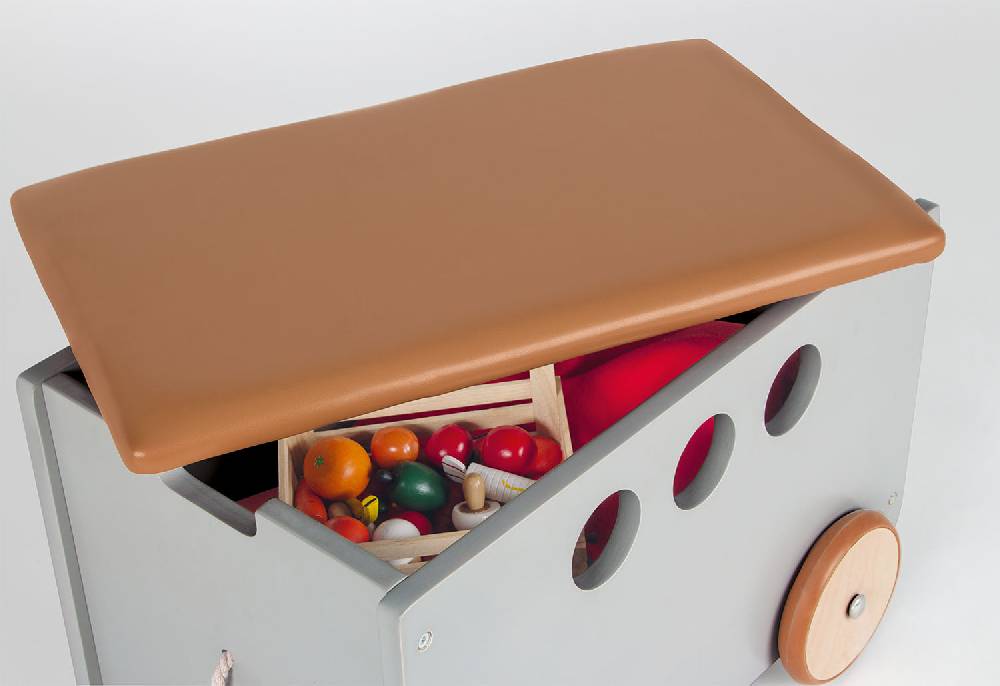 Pinolino Spielzeugkiste mit Rollen 'Jim', grau Online Outlet
