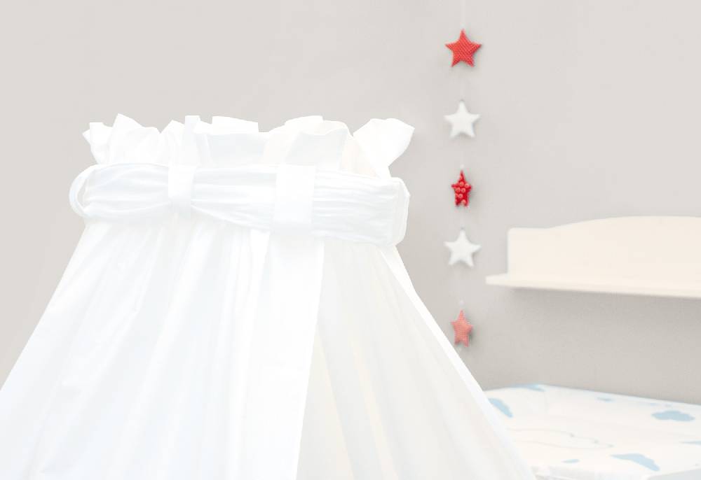 Pinolino Perkal-Himmel für Kinderbetten, weiß - Auslaufartikel VIP-Rabatte