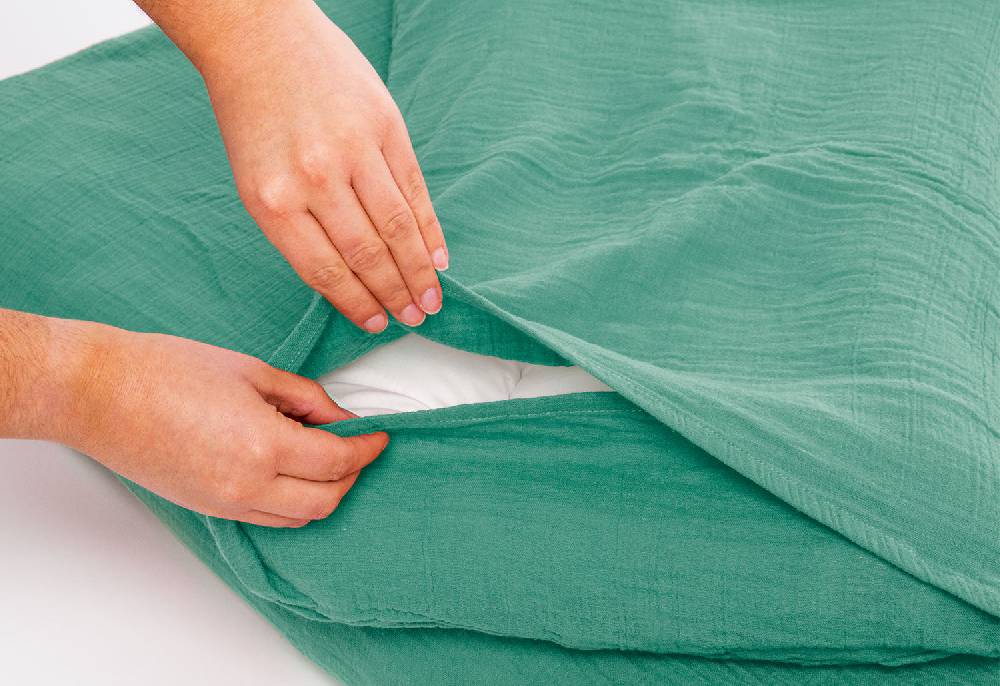 Pinolino Musselin-Bettwäsche für Kinderbetten, grün, 2-tlg. - Auslaufartikel Kostenlose Rückgabe