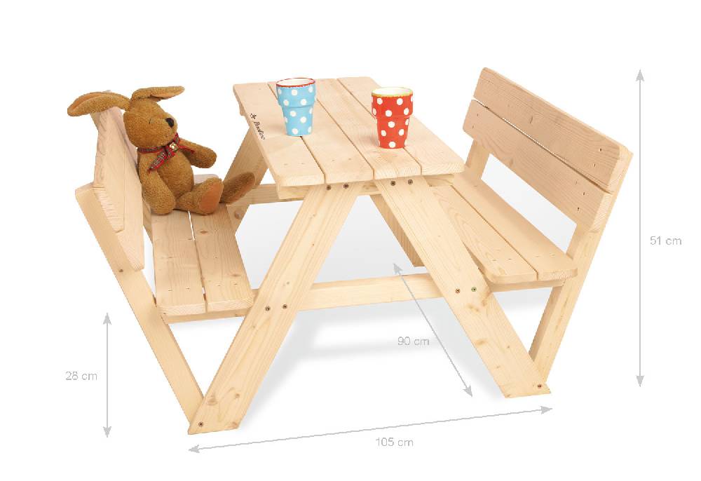 Pinolino Kindersitzgarnitur 'Nicki für 4 mit Lehne', natur - Schnäppchenartikel Zeitbegrenzte Promotion