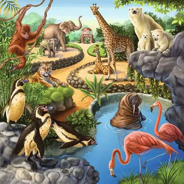 Ravensberger Matratzen Kinderpuzzle ab 5 Jahren - Wald-/Zoo-/Haustiere - 49 Teile Großer Ausverkauf