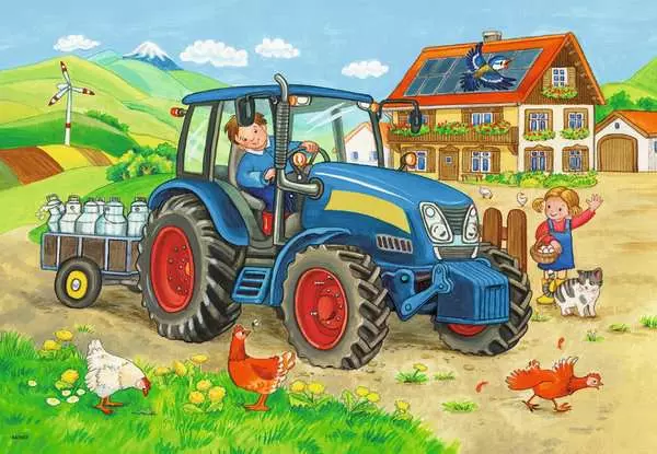 Ravensberger Matratzen Kinderpuzzle ab 3 Jahren - Baustelle und Bauernhof - 12 Teile Saisonschlussverkauf