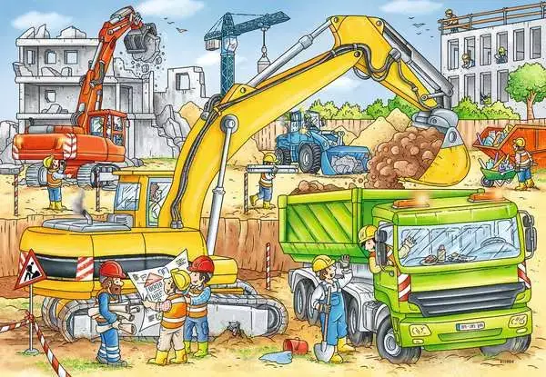 Ravensberger Matratzen Kinderpuzzle ab 4 Jahren - Viel zu tun auf der Baustelle - 24 Teile Tiefpreis