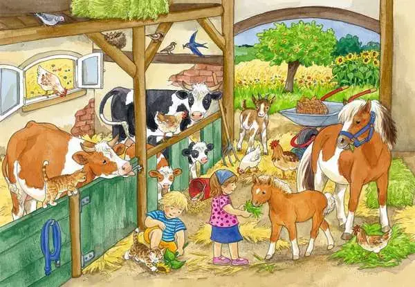 Ravensberger Matratzen Kinderpuzzle ab 4 Jahren - Fröhliches Landleben - 24 Teile Discount Store für neue Produkte