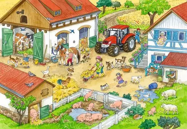 Ravensberger Matratzen Kinderpuzzle ab 4 Jahren - Fröhliches Landleben - 24 Teile Discount Store für neue Produkte