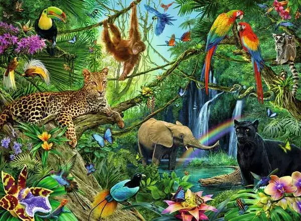 Ravensberger Matratzen Kinderpuzzle ab 8 Jahren - Tiere im Dschungel - 200 Teile Fabrikpreis