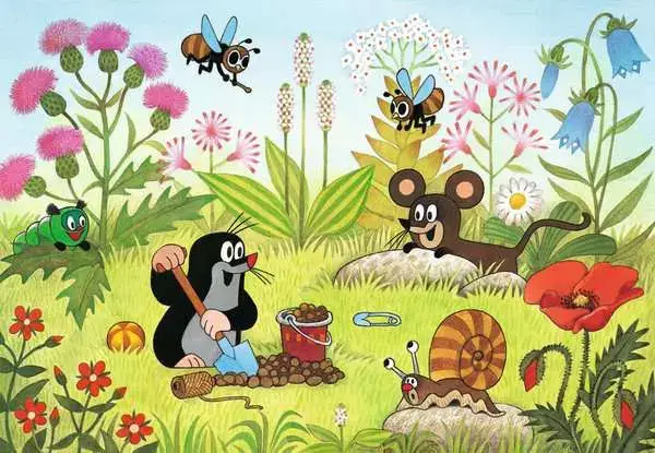 Ravensberger Matratzen Kinderpuzzle ab 4 Jahren - Der Maulwurf im Garten - 24 Teile Kostenloser Versand international